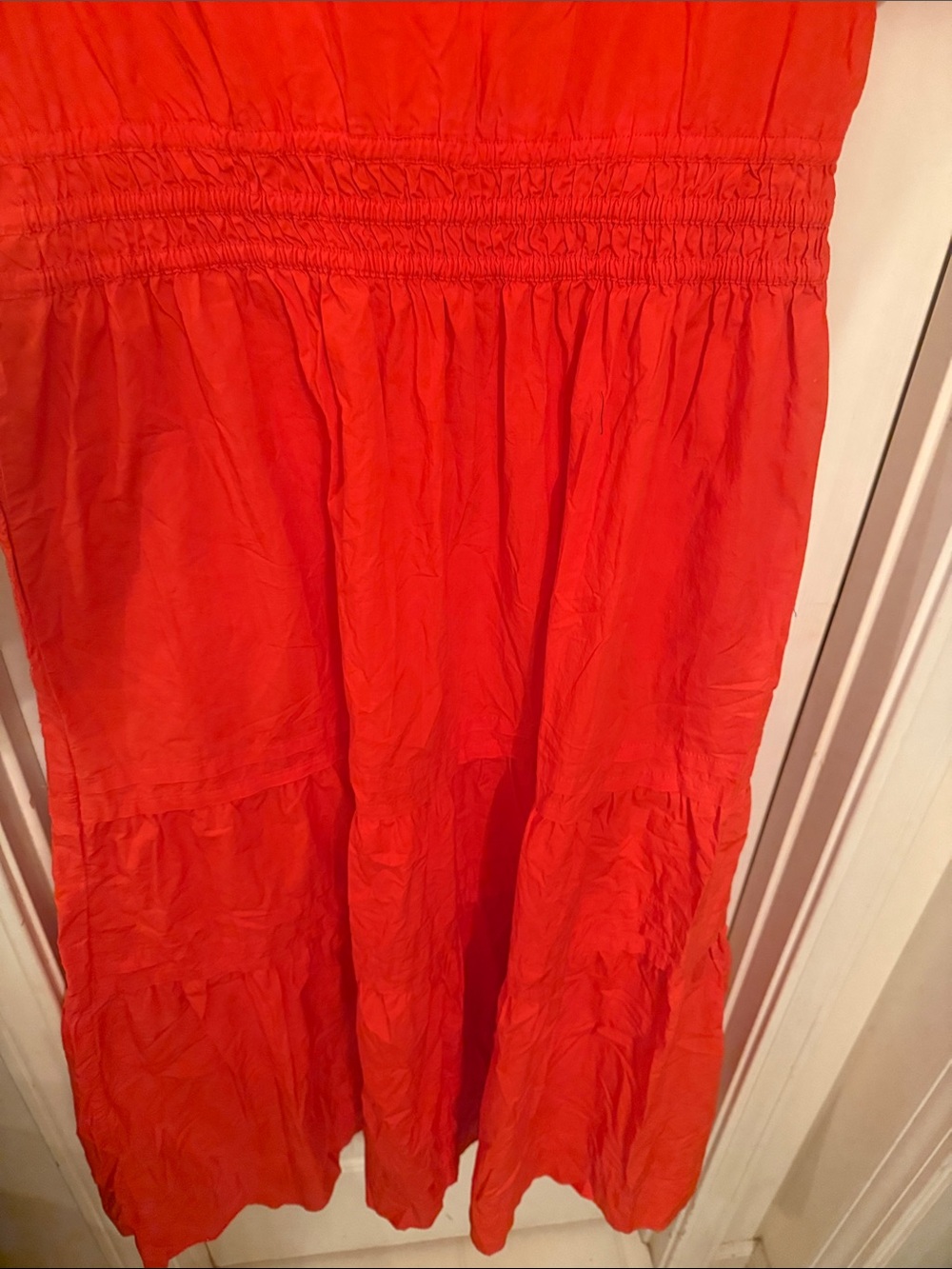 Anthropologie Red Maxi Dress with Smocked Waist - Picture 5 of 5